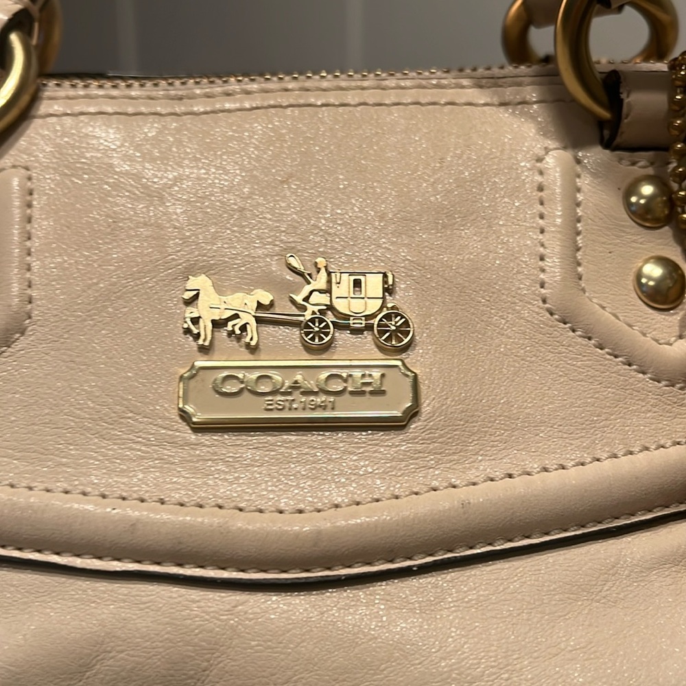 Coach Madison purse with 28” crossbody strap. Cream colored. - Picture 5 of 8
